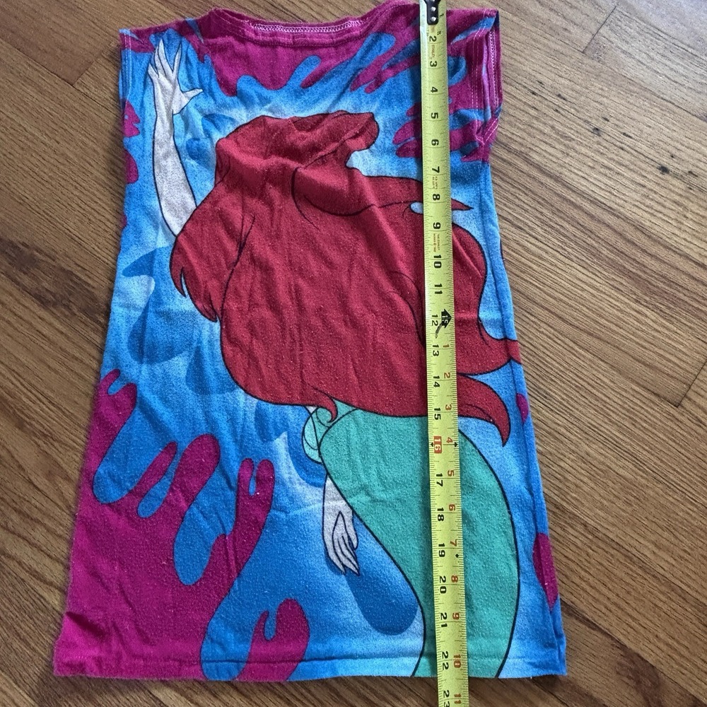 Vintage 90s Rare Disney Little Mermaid Girls 4-6 All Over Print Nightgown No Tag - Picture 3 of 4